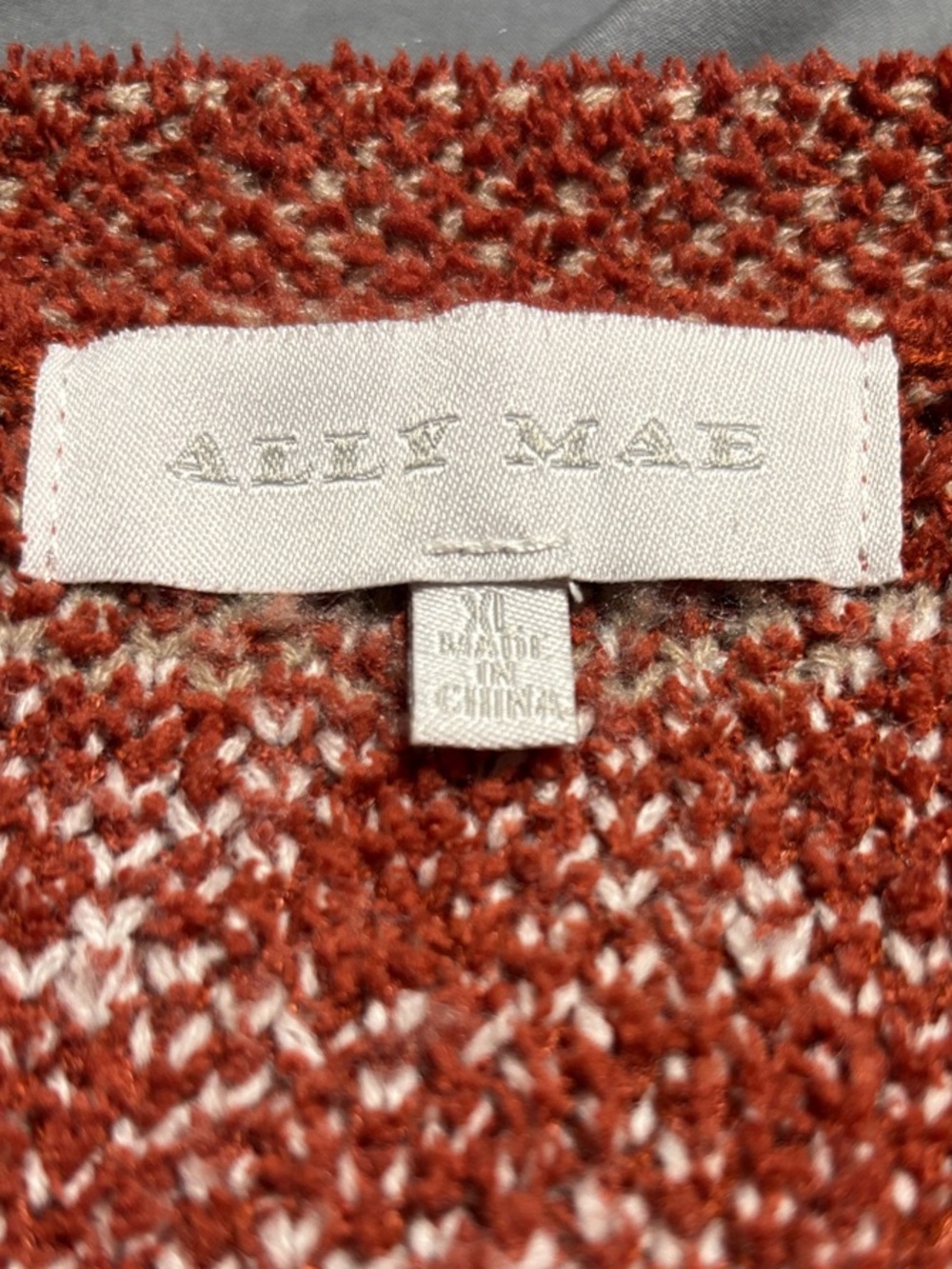 Rust Aztec Open Cardigan Sweater - Picture 2 of 2